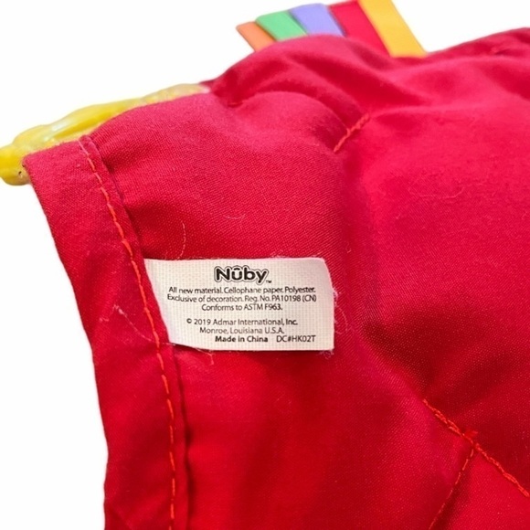 Nuby Lion Baby Teething Blanket Blankie Toy Plush Crinkle Squeak Teether Lovey - Picture 3 of 6